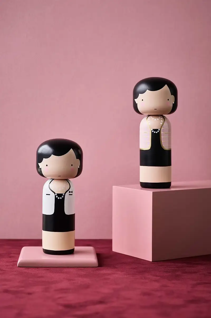 bambola kokeshi Coco In Pink Multicolore miniatura 3