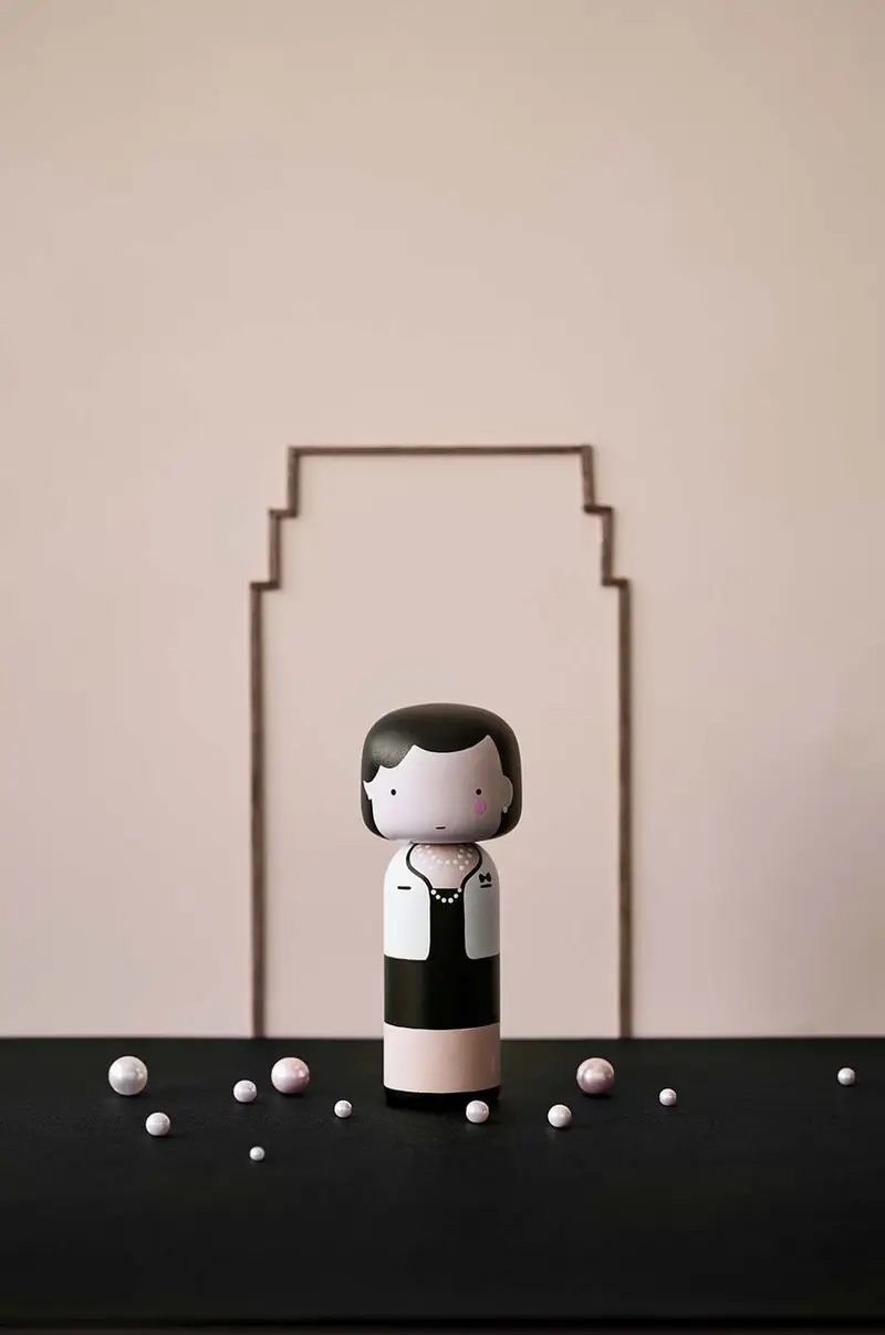 bambola kokeshi Coco Multicolore miniatura 3