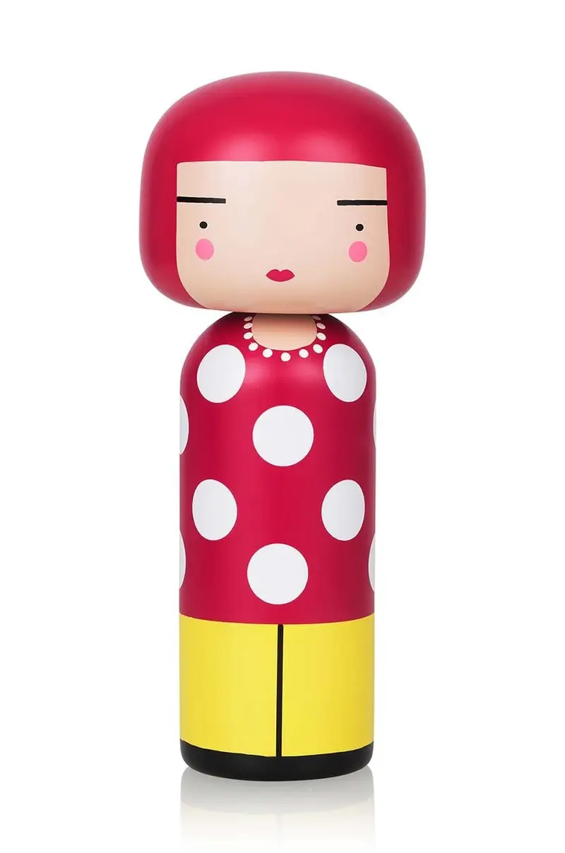 bambola kokeshi Dot Alder Wood Multicolore