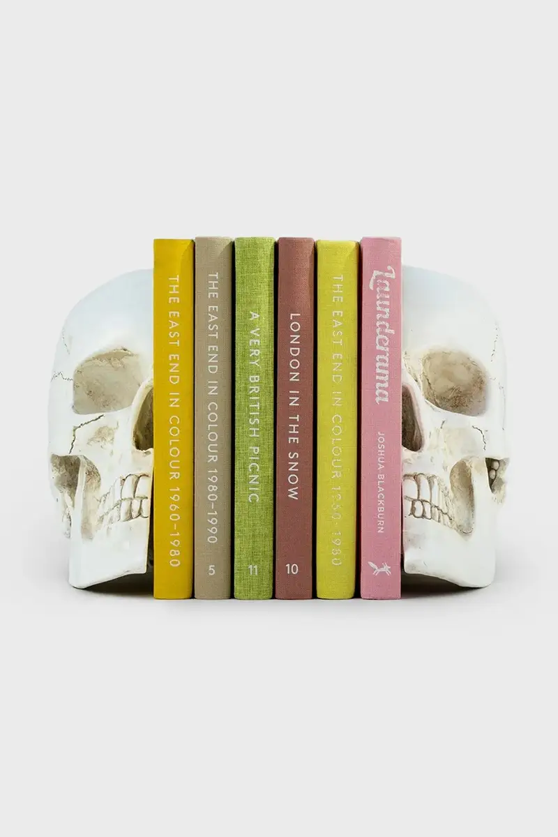 supporti per libri Skull 12, 3 x 15 x 21, 5 cm pacco da 2 Bianco miniatura 2