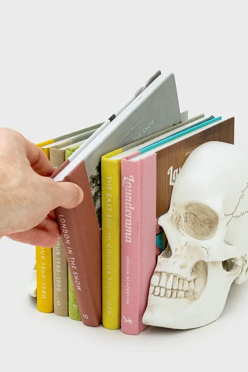 supporti per libri Skull 12, 3 x 15 x 21, 5 cm pacco da 2 Bianco miniatura 4