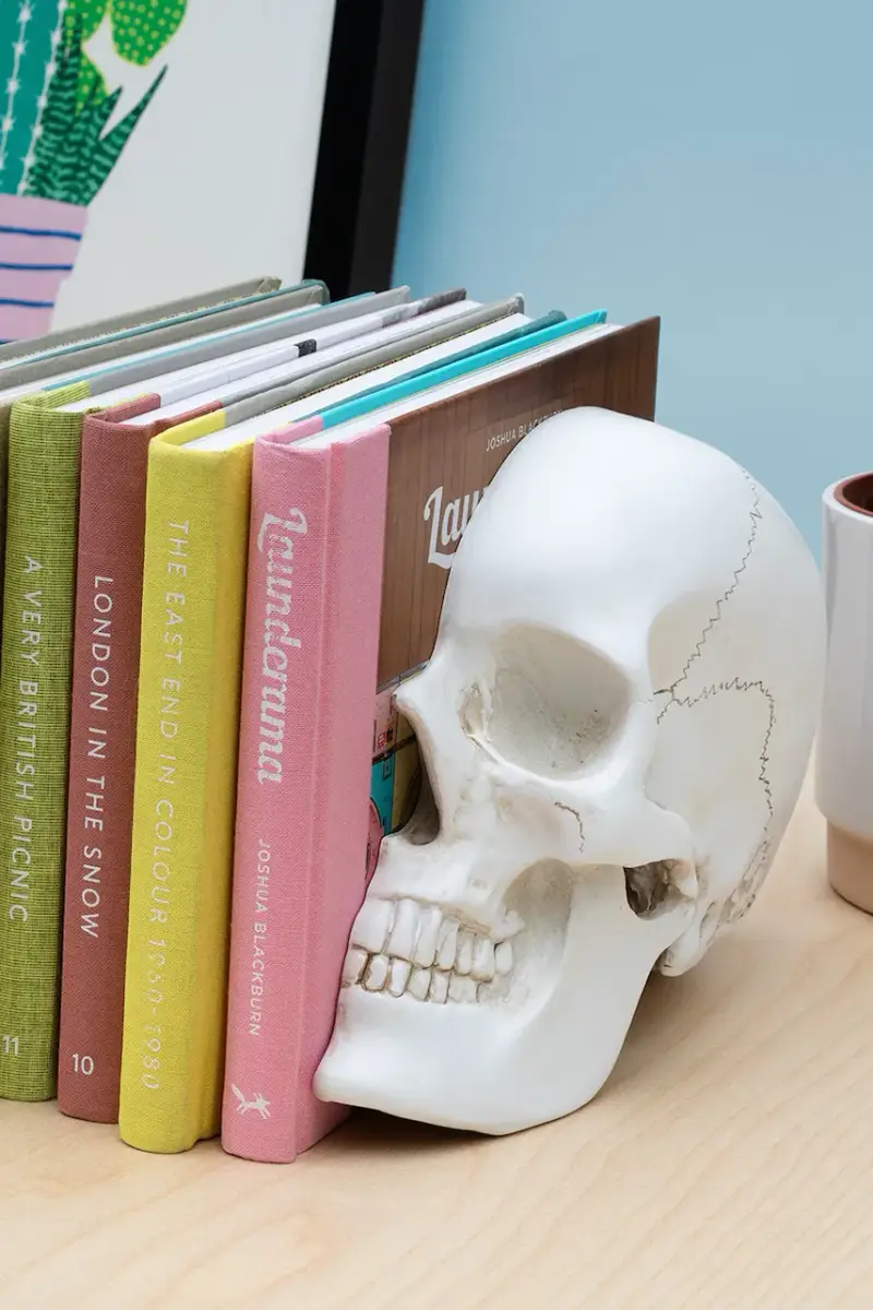 supporti per libri Skull 12, 3 x 15 x 21, 5 cm pacco da 2 Bianco miniatura 5