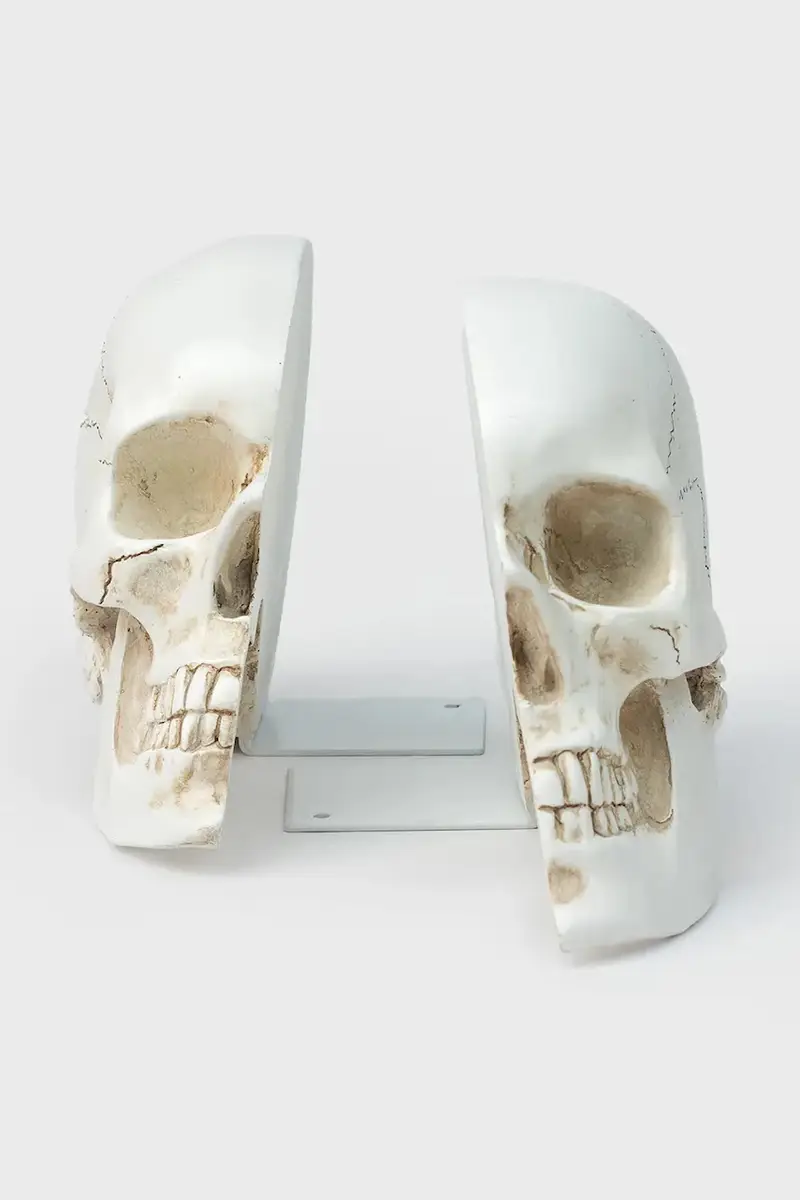 supporti per libri Skull 12,3 x 15 x 21,5 cm pacco da 2 Bianco
