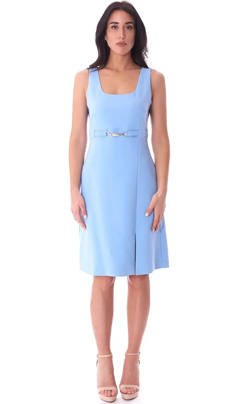 Abito corto luckylu senza maniche con fibbia, colore lilla