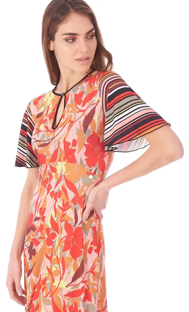 Abito lungo luckylu in jersey stampato, colore bordeaux [38] Bordeaux [38] miniatura 2