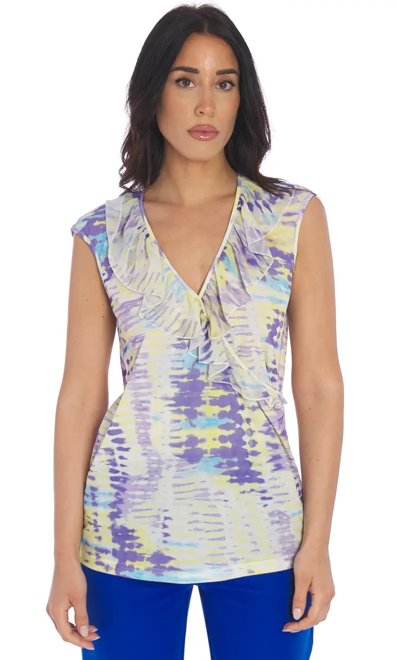 Blusa luckylu incrociata a fantasia, colore multicolore