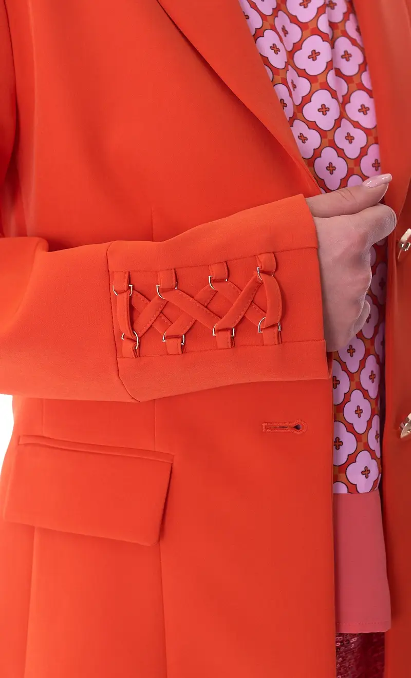 Giacca luckylu con lacci sulle maniche, colore arancio miniatura 2