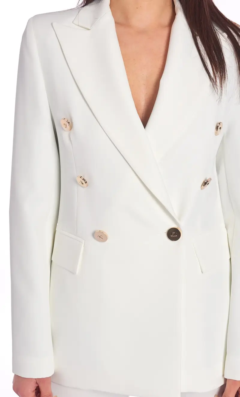 Giacca luckylu doppiopetto bianca, colore bianco miniatura 2