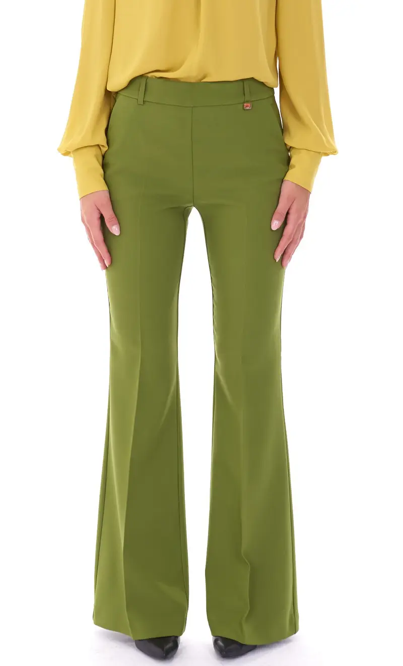 Pantalone luckylu a zampa, colore verde