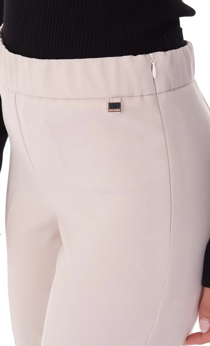 Pantalone luckylu con elastico, colore bianco miniatura 2