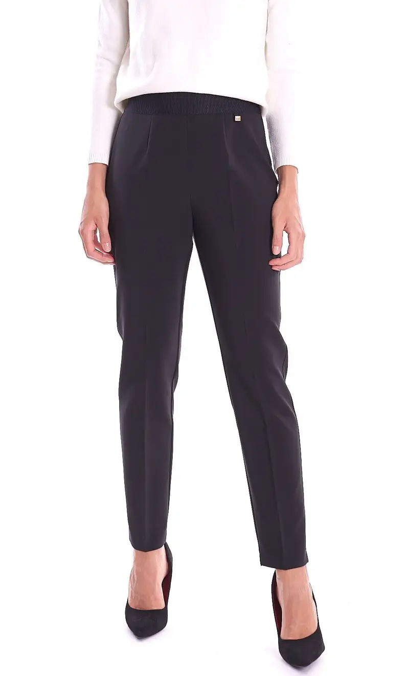 Pantalone luckylu con elastico nero, colore nero
