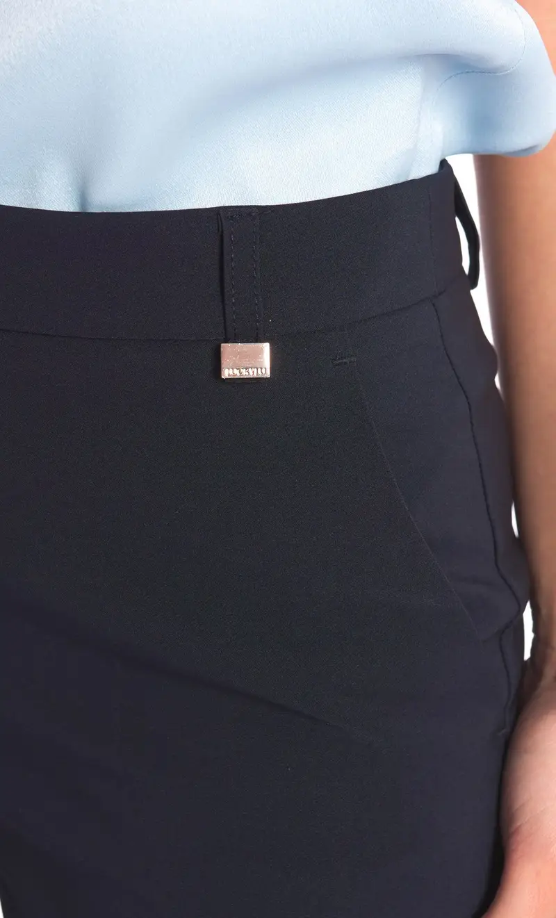 Pantalone luckylu gamba dritta stretch, colore blu miniatura 2