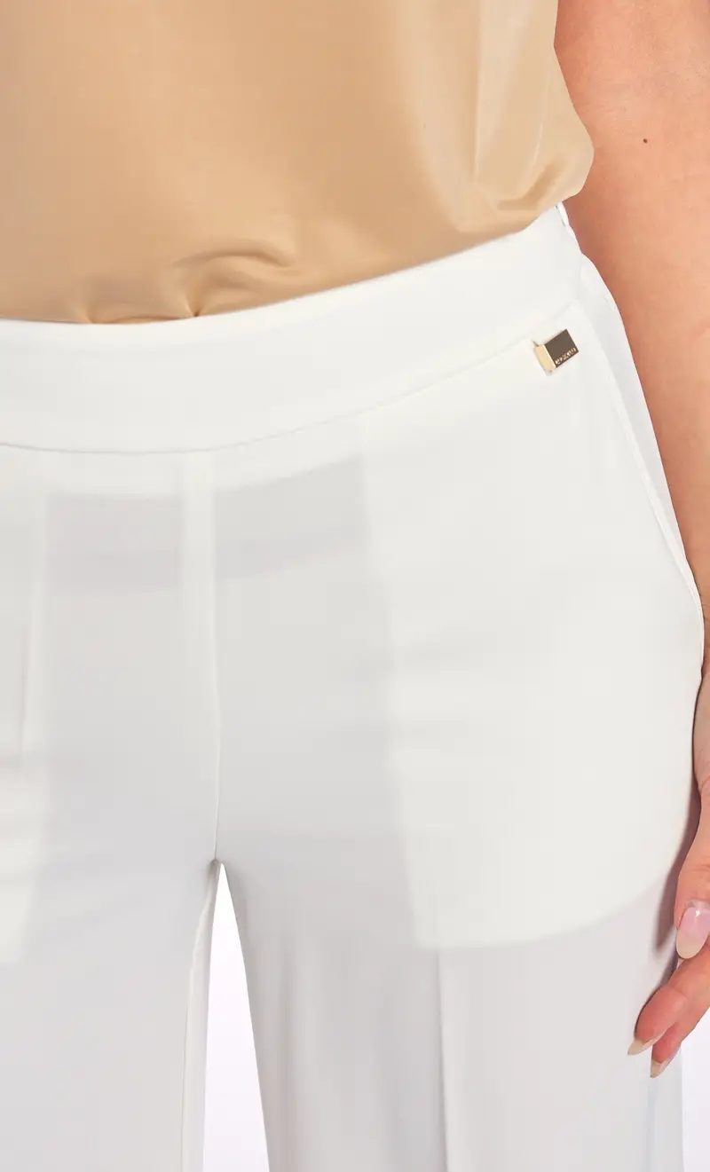 Pantalone luckylu palazzo bianco, colore bianco miniatura 2