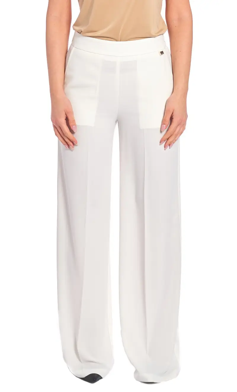 Pantalone luckylu palazzo bianco, colore bianco