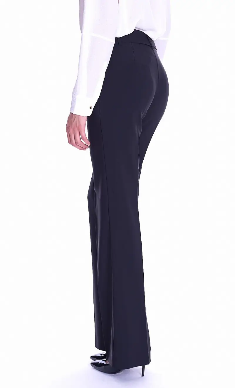 Pantalone luckylu palazzo vita alta, colore nero miniatura 2