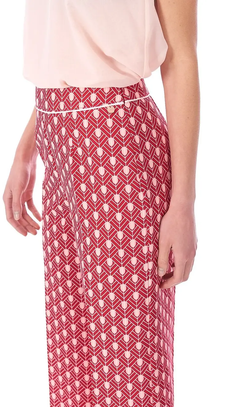 Pantalone stampato luckylu ciliegia, colore rosso miniatura 2