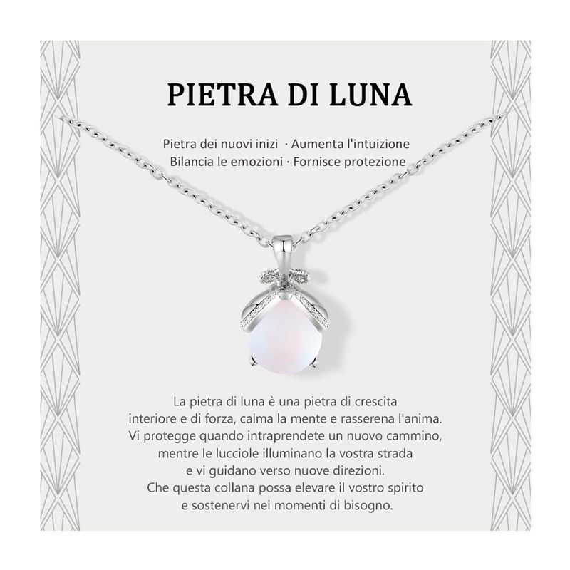 LUEAURRA Collana Pietra di Luna Donna