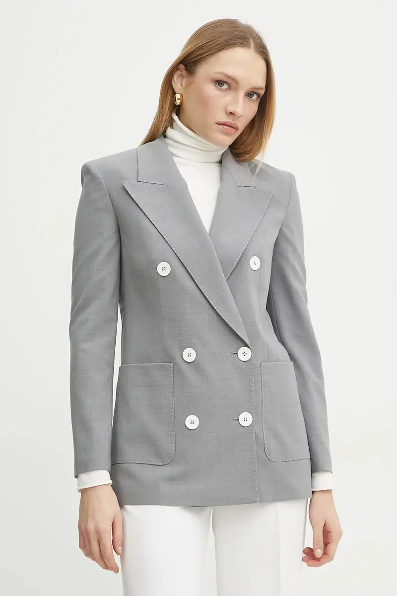 blazer con aggiunta di lana colore grigio 541870
