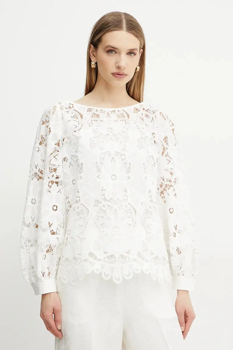 camicetta donna colore bianco con applicazione 541998