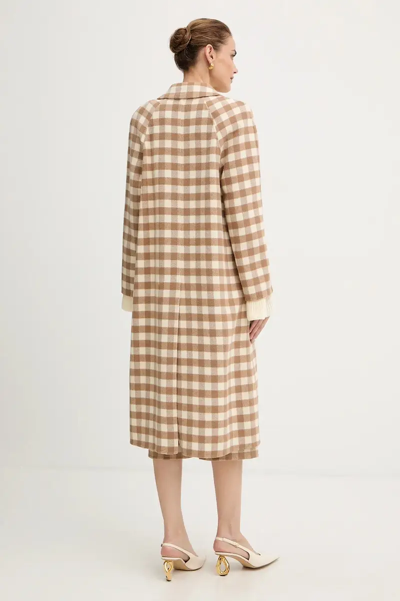 cappotto con lana Beige miniatura 3