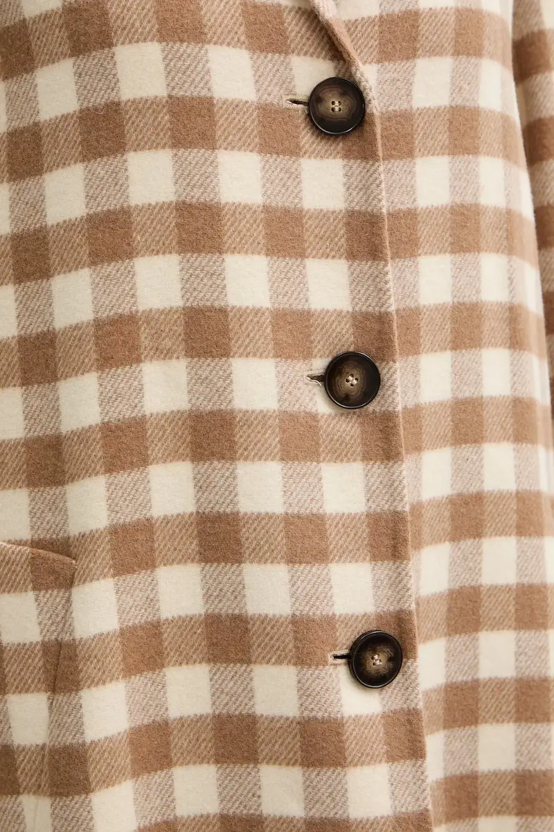 cappotto con lana Beige miniatura 5