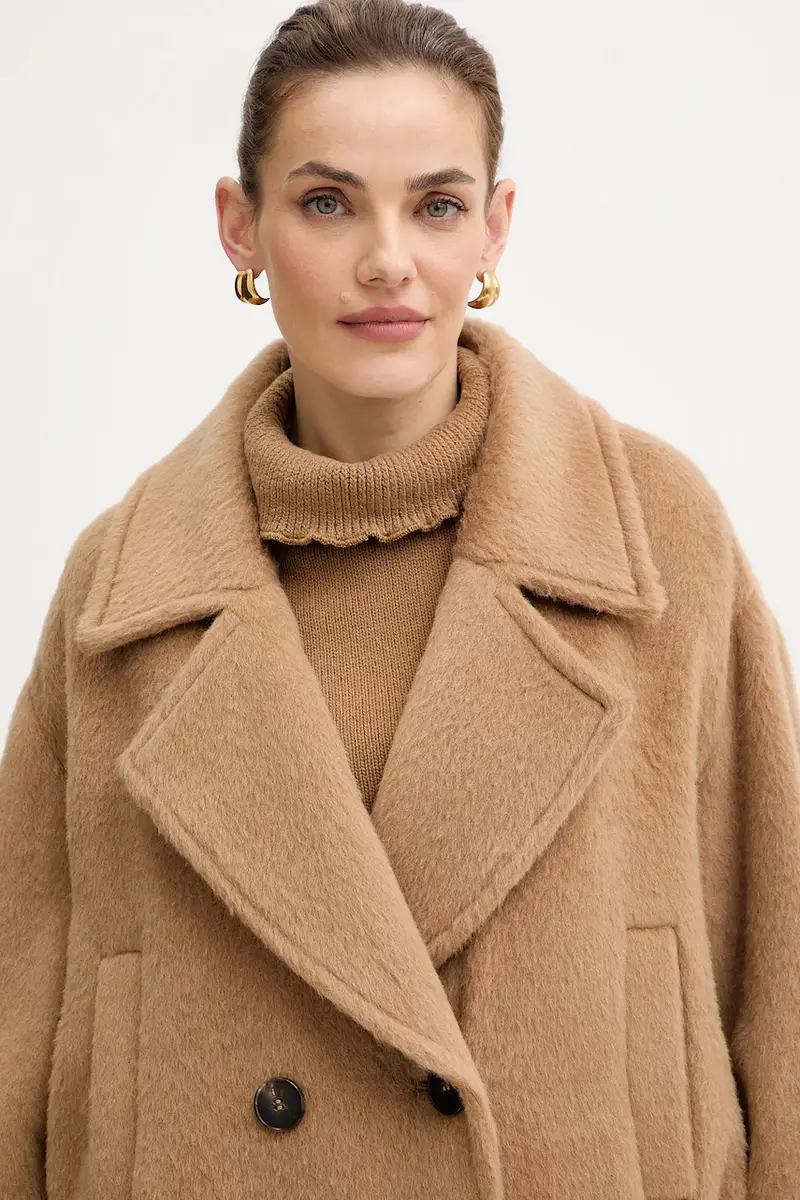 cappotto in lana Beige miniatura 4