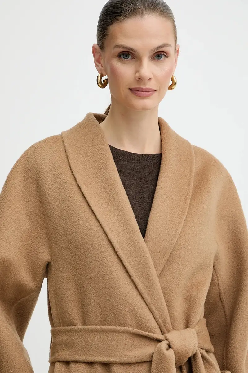 cappotto in lana colore marrone 542325 miniatura 4