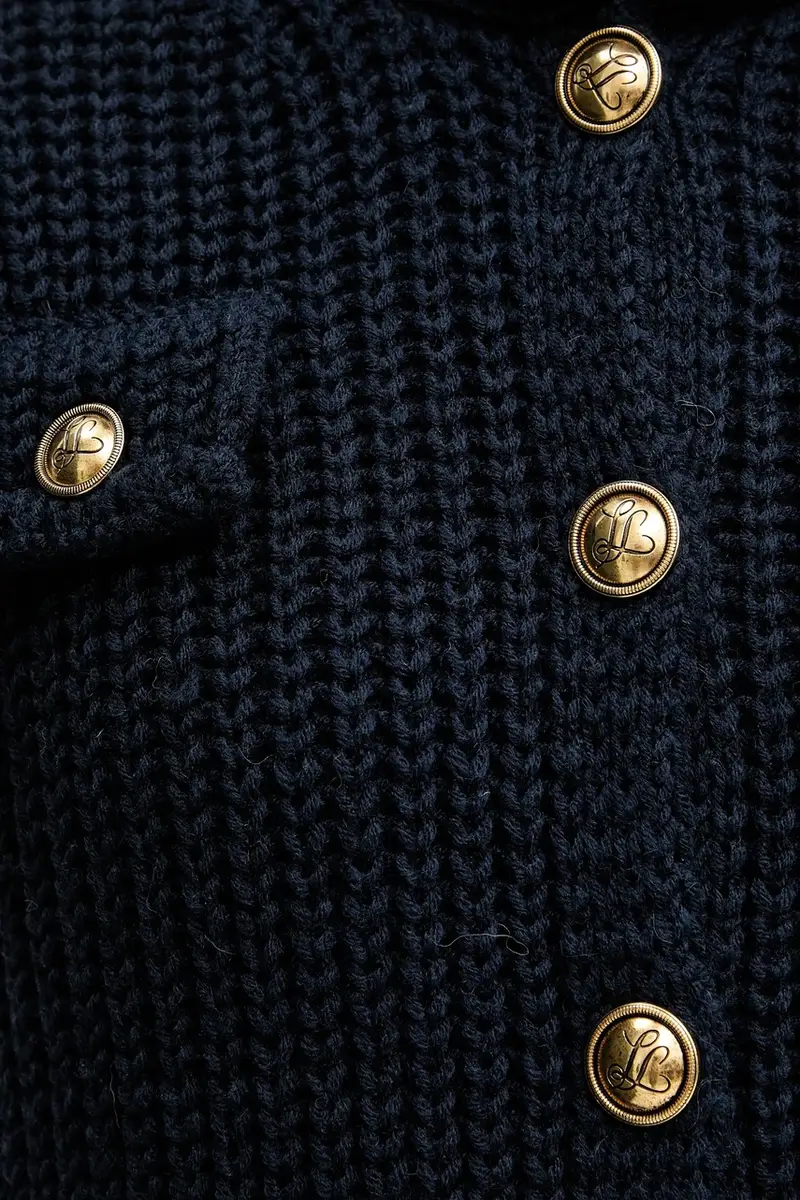 gilè in lana donna colore blu navy 100076 miniatura 5