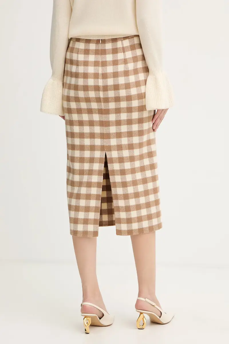 gonna con lana Beige miniatura 3