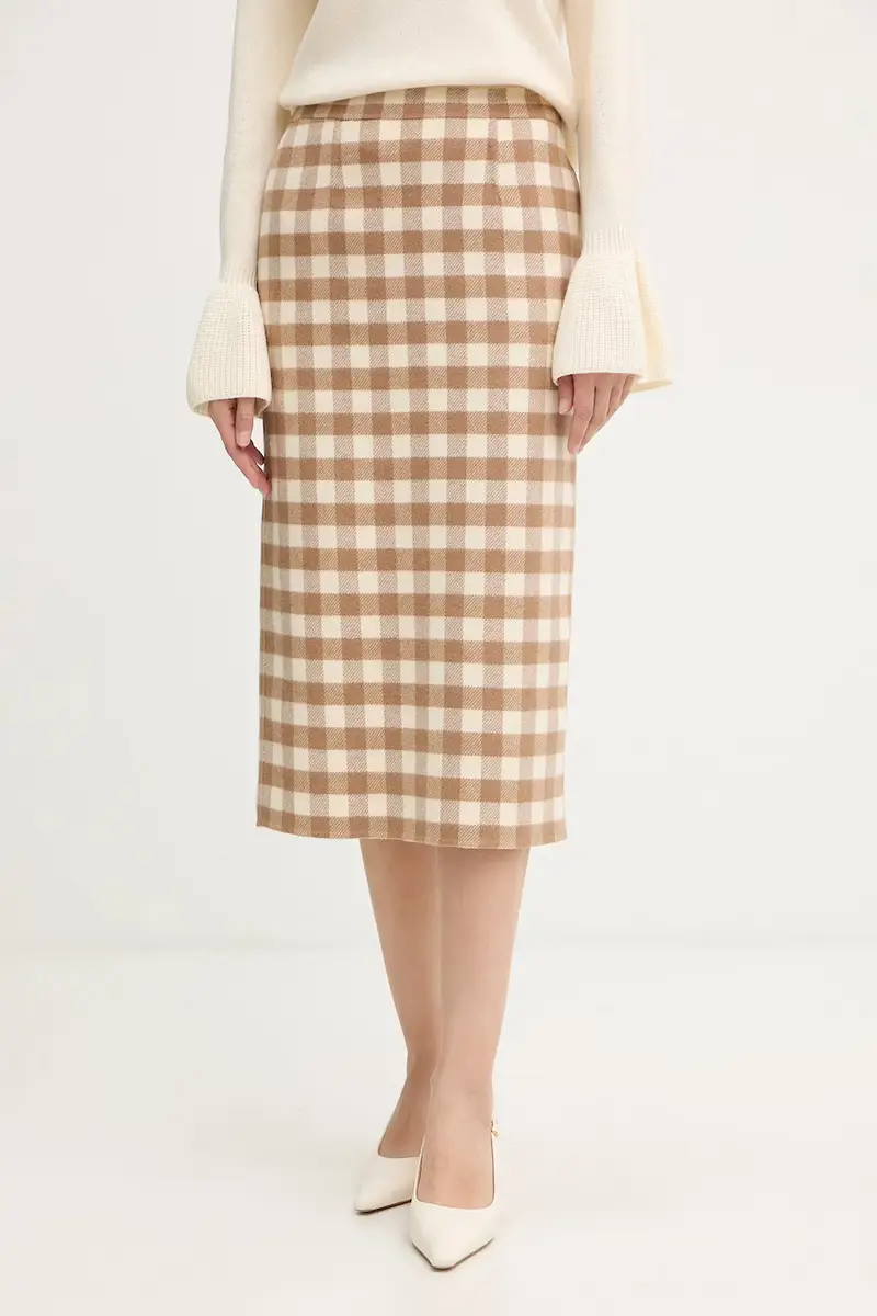 gonna con lana Beige