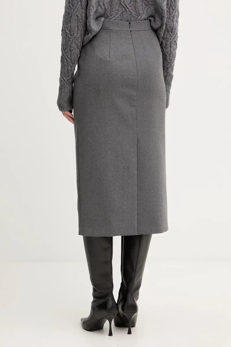 gonna con lana Grigio miniatura 3