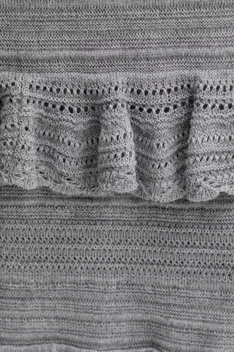 gonna in lana Grigio miniatura 4