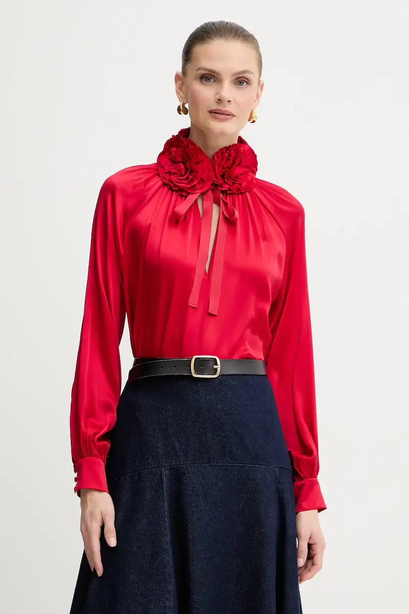 maglietta in seta Rosso