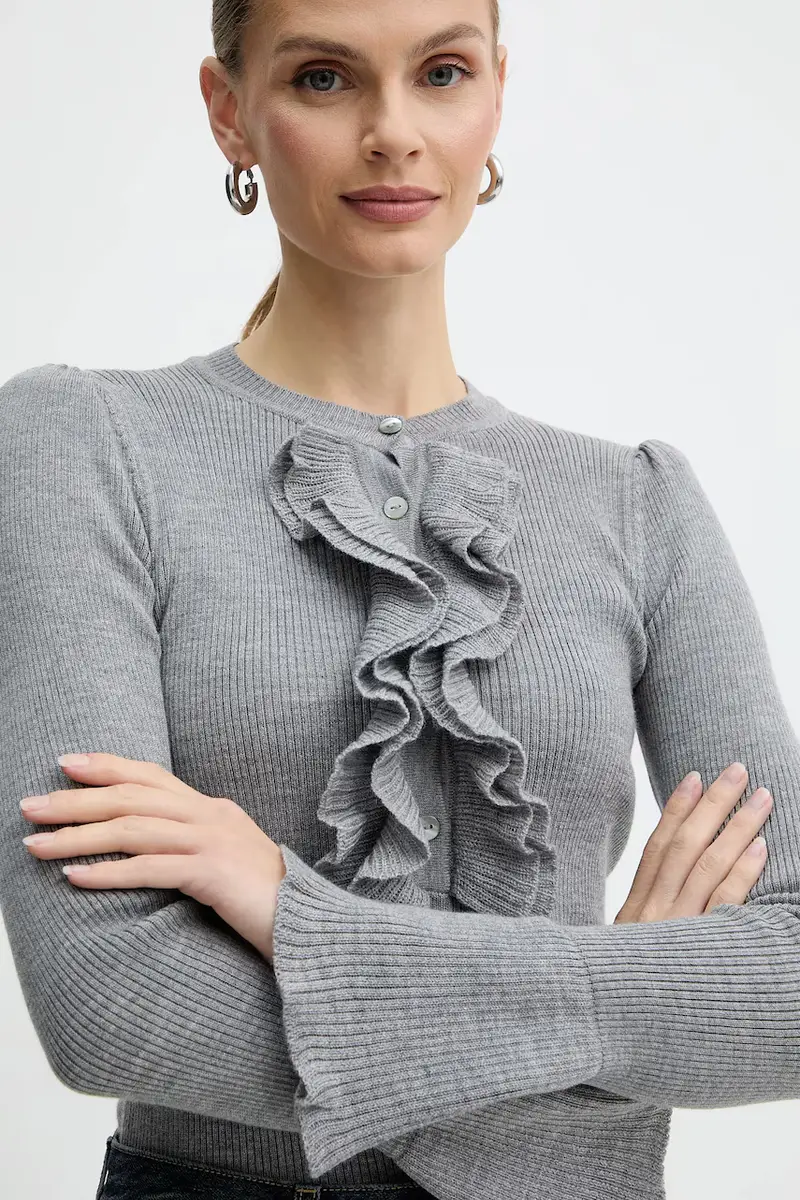 maglione in lana donna colore grigio 100114 miniatura 4