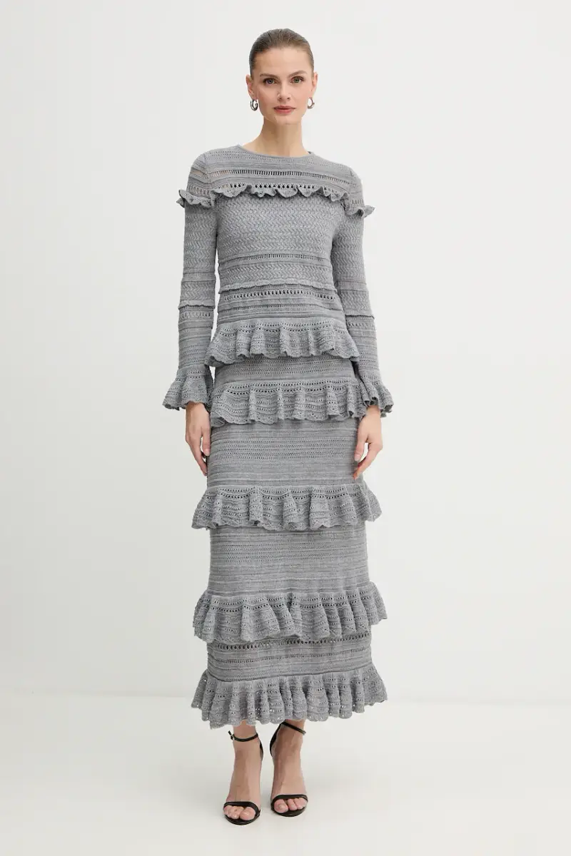 maglione in lana Grigio miniatura 2