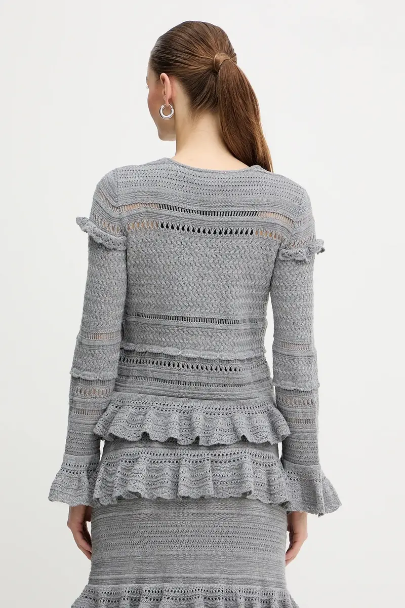 maglione in lana Grigio miniatura 3