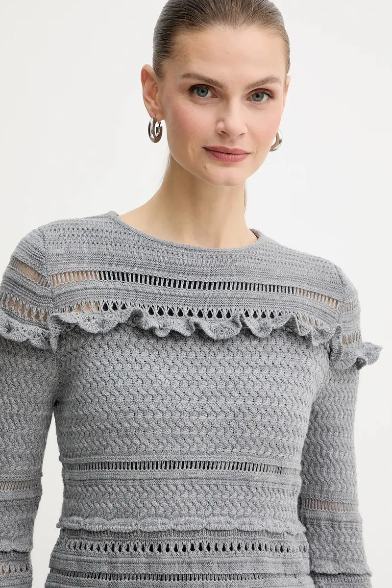 maglione in lana Grigio miniatura 4