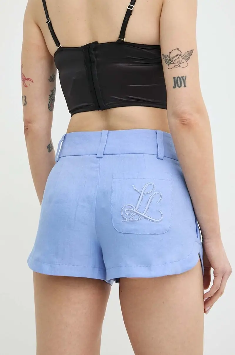 pantaloncini in lino AUSILIO colore blu 541135