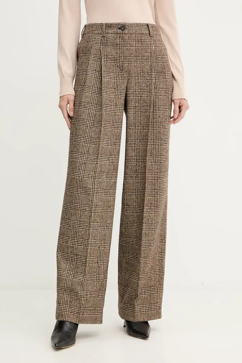 pantaloni con lana colore marrone 542379