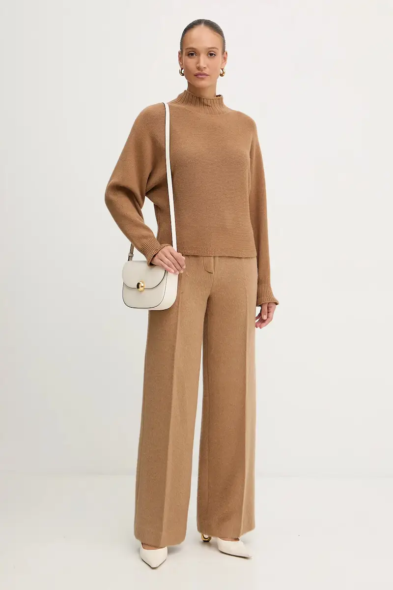 pantaloni in lana Marrone miniatura 2