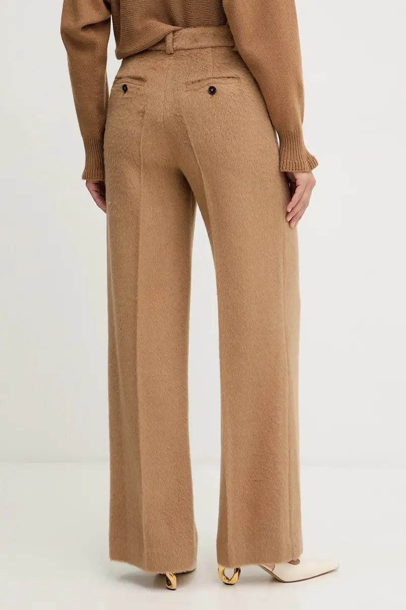pantaloni in lana Marrone miniatura 3