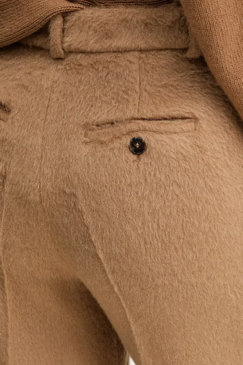 pantaloni in lana Marrone miniatura 4