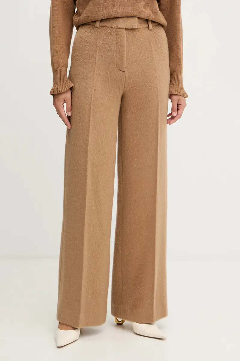 pantaloni in lana Marrone