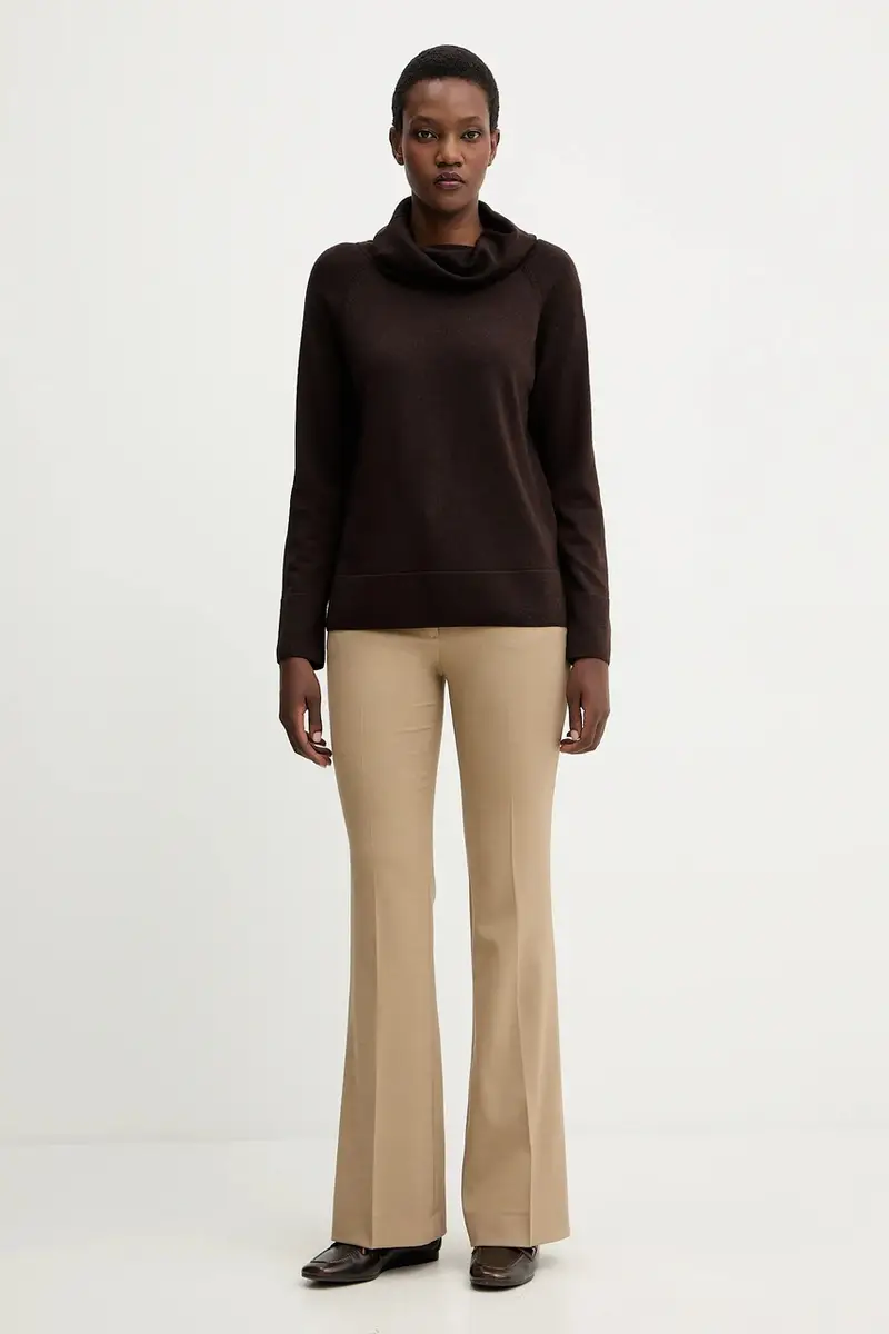 pantaloni in misto lana donna colore verde 542617 miniatura 2