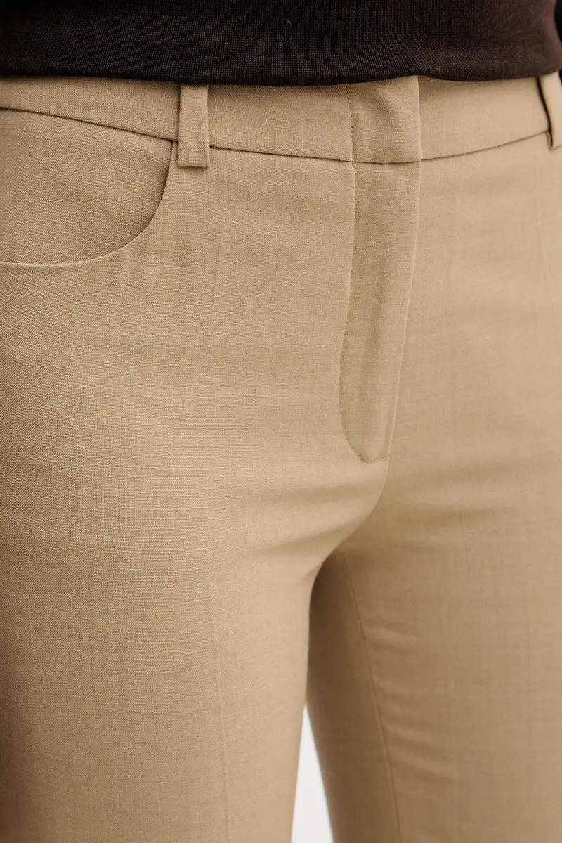 pantaloni in misto lana donna colore verde 542617 miniatura 4