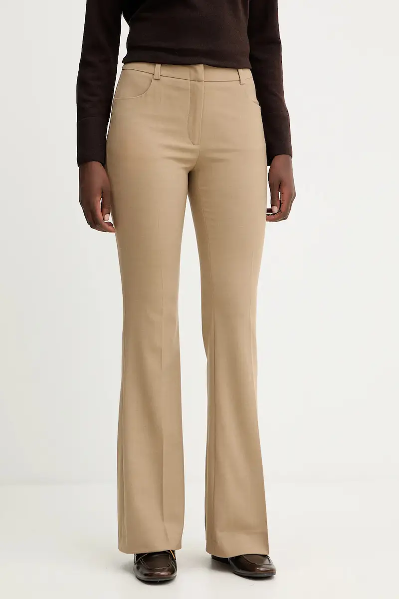 pantaloni in misto lana donna colore verde 542617