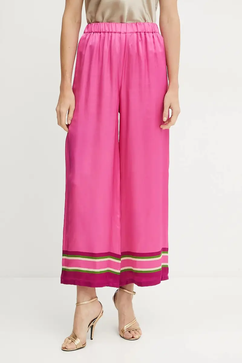 pantaloni in seta donna colore rosa 542106