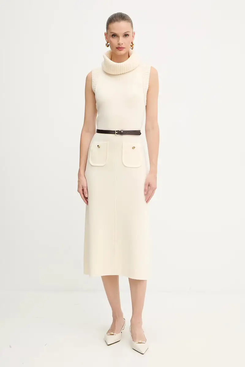 vestito in lana colore beige 100242