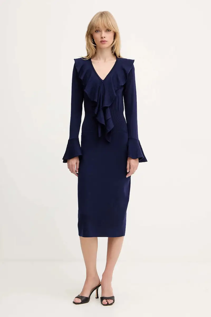 vestito in lana colore blu navy 100110