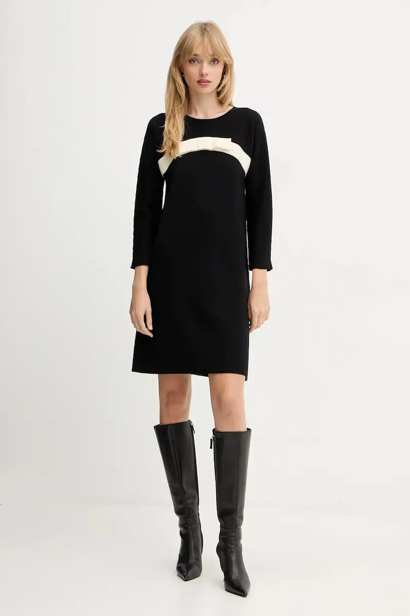 vestito in lana colore nero 100057 miniatura 2